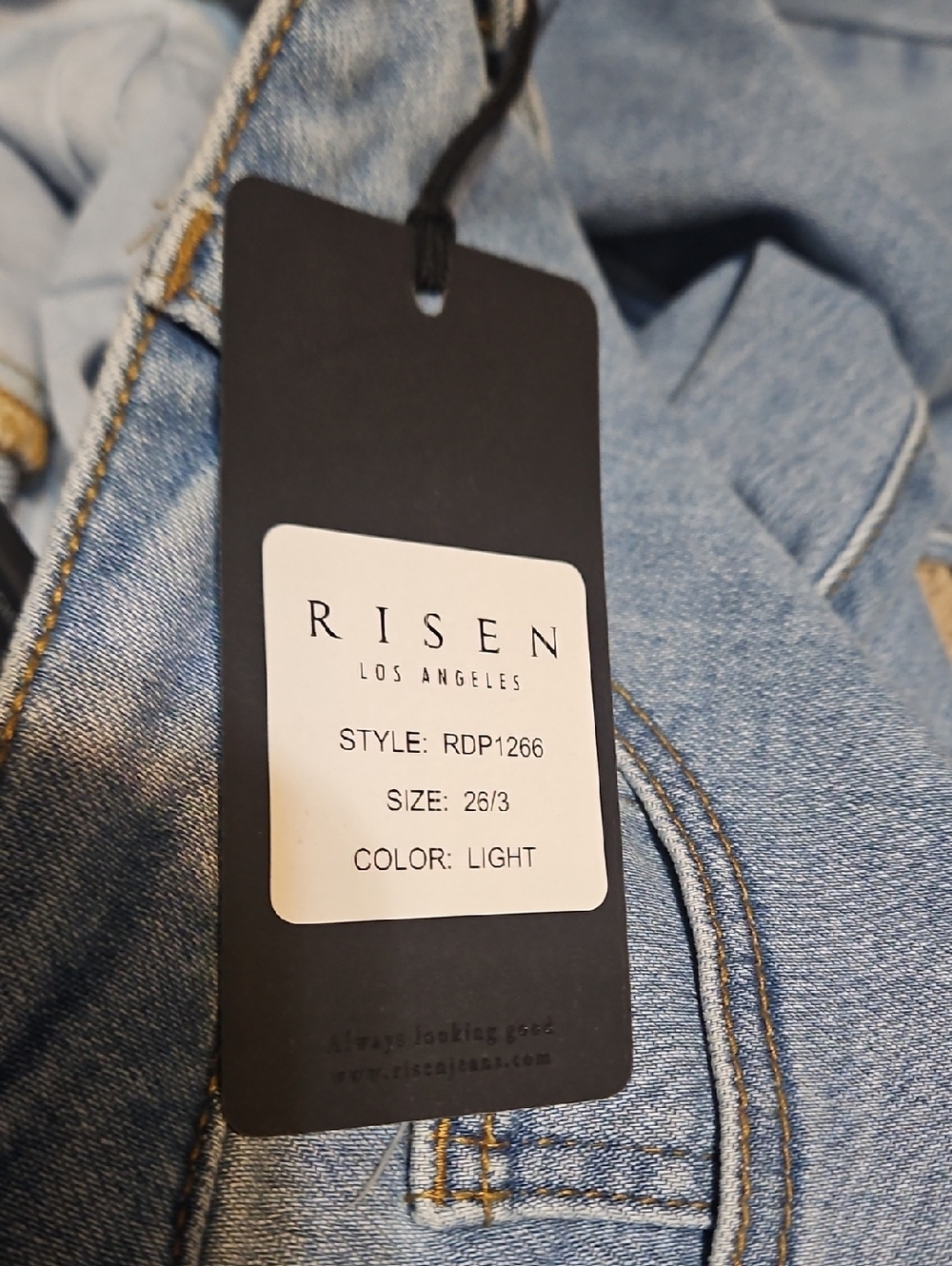 NWT Risen Straight Leg High-Rise Denim Jeans - Picture 15 of 15